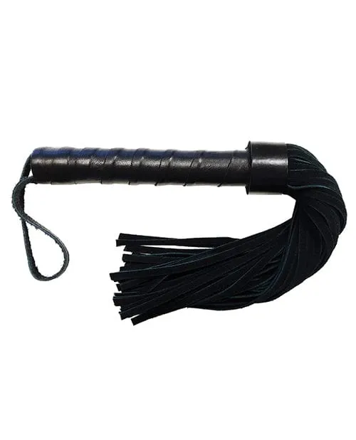 Rouge Rouge Leather Handle Short Suede Flogger Black Restraints