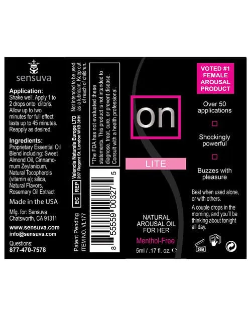 Sensuva Valencia Naturals On Natural Arousal Oil For Her Female Sex Toys Sensuva Valencia Naturals On Natural Arousal Oil For Her Female Sex Toys