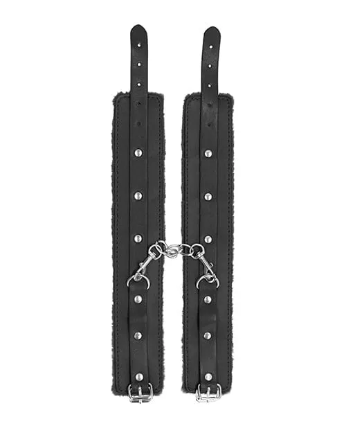 Shots America Restraints Shots Ouch Plush Leather Ankle Cuffs Black Shots America Restraints Shots Ouch Plush Leather Ankle Cuffs Black