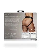 Shots Ouch Vibrating Strap On Panty Harness with open Back Black Shots America Female Sex Toys Shots Ouch Vibrating Strap On Panty Harness with open Back Black Shots America Female Sex Toys