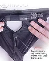 Shots Ouch Vibrating Strap On Panty Harness with open Back Black Shots America Female Sex Toys Shots Ouch Vibrating Strap On Panty Harness with open Back Black Shots America Female Sex Toys