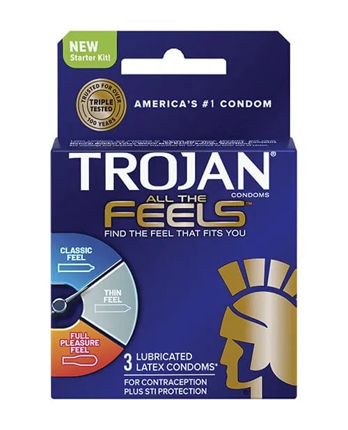 Trojan All The Feels Condoms Pack Of 3 Trojan Male Sex Toys
