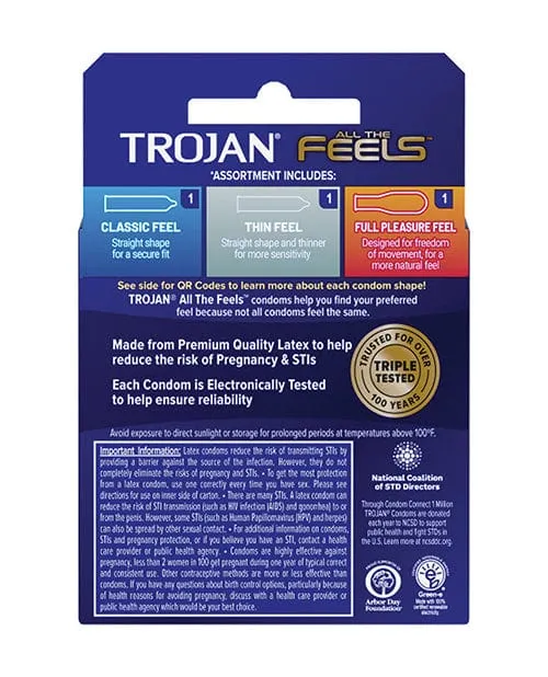 Trojan All The Feels Condoms Pack Of 3 Trojan Male Sex Toys Trojan All The Feels Condoms Pack Of 3 Trojan Male Sex Toys