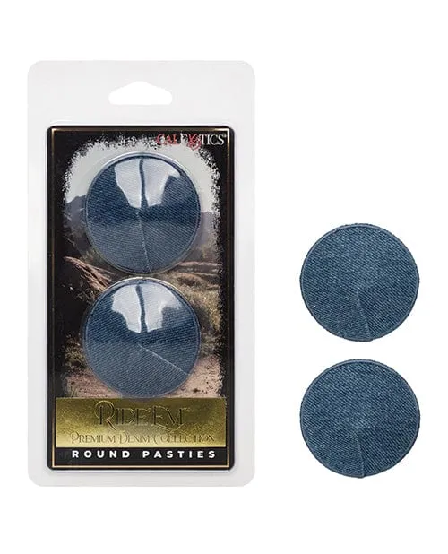 Vibrators CalExotics Ride em Premium Denim Collection Round Pasties Os