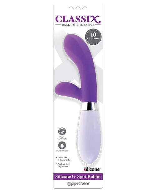 Vibrators Classix Silicone GSpot Rabbit Purple Pipedream Products