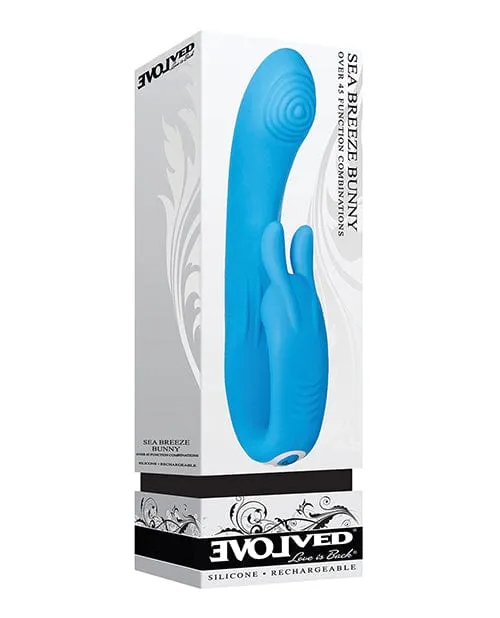 Vibrators Evolved Novelties Evolved Sea Breeze Bunny Rechargeable Dual Stim Blue Vibrators Evolved Novelties Evolved Sea Breeze Bunny Rechargeable Dual Stim Blue