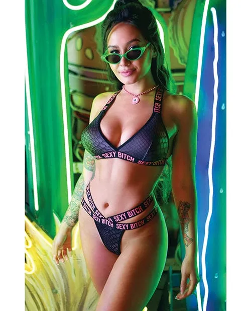 Vibrators Fantasy Lingerie Vibes Sexy Bitch Bralette Strappy Panty