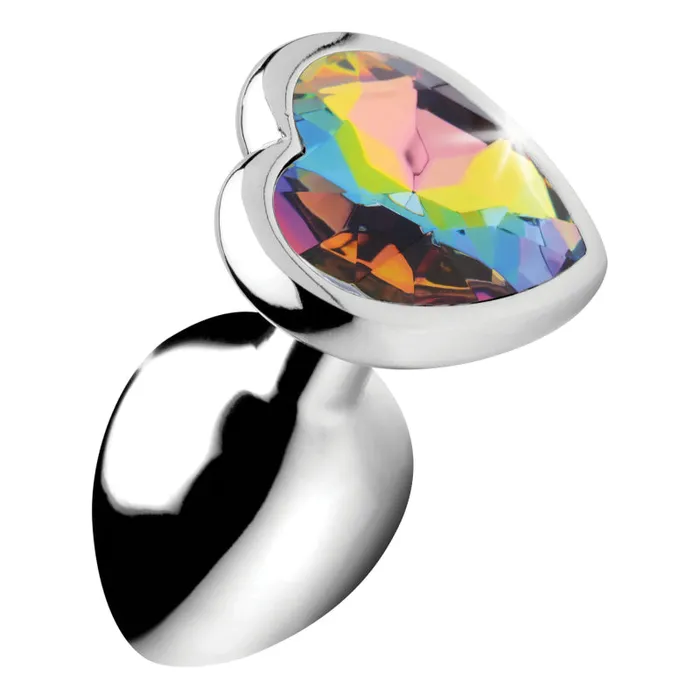 XR Brands Booty Sparks Rainbow Prism Heart Anal Plug Small Anal