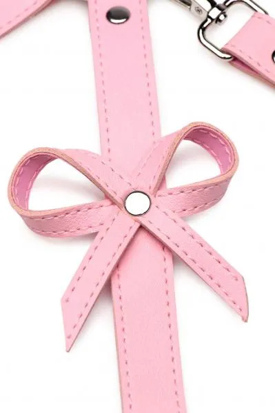 XR Brands Couples Pink Bondage Harness with Bows