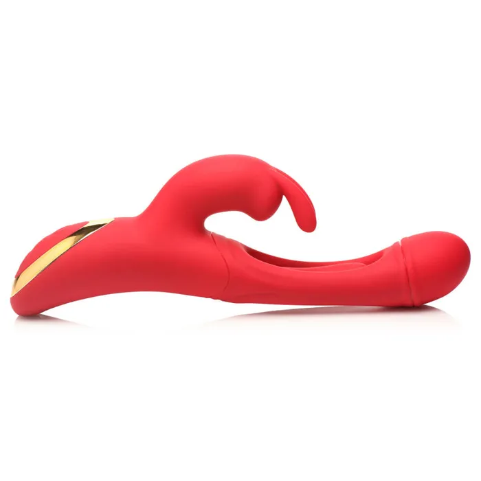 Xr Brands Inmi Vibrators Rabbit Flick Flicking Silicone Rabbit Vibrator Red