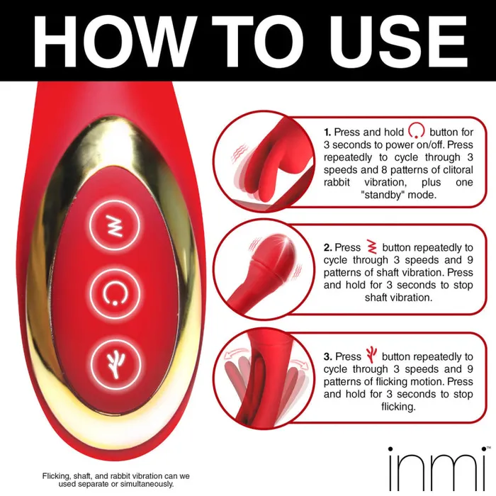 Xr Brands Inmi Vibrators Rabbit Flick Flicking Silicone Rabbit Vibrator Red Xr Brands Inmi Vibrators Rabbit Flick Flicking Silicone Rabbit Vibrator Red