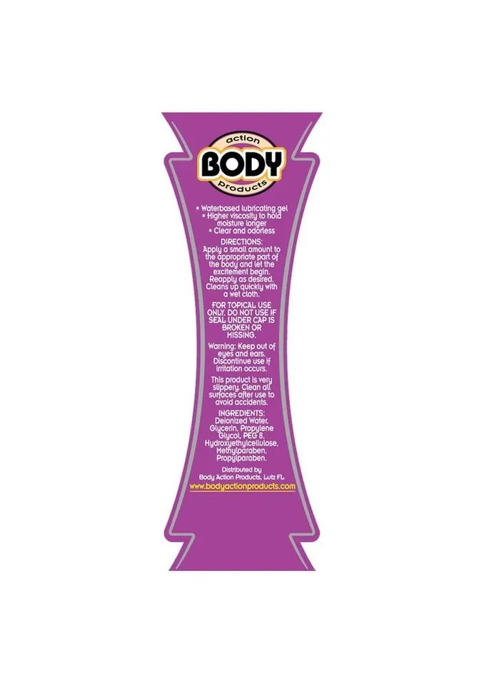 Body Action Products Body Action Supreme Gel Water Based Lubricant Anal