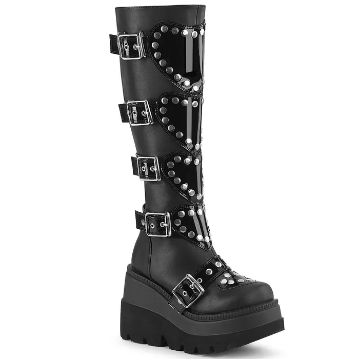 BOOTS WITH WEDGE PLATFORM AND HEART STUDDED DETAIL Pleaser Female Sex Toys BOOTS WITH WEDGE PLATFORM AND HEART STUDDED DETAIL Pleaser Female Sex Toys