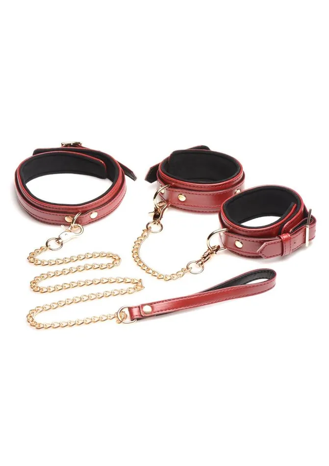 Couples Master Series Bondage Set Cuffs Collar and Leash Master Series