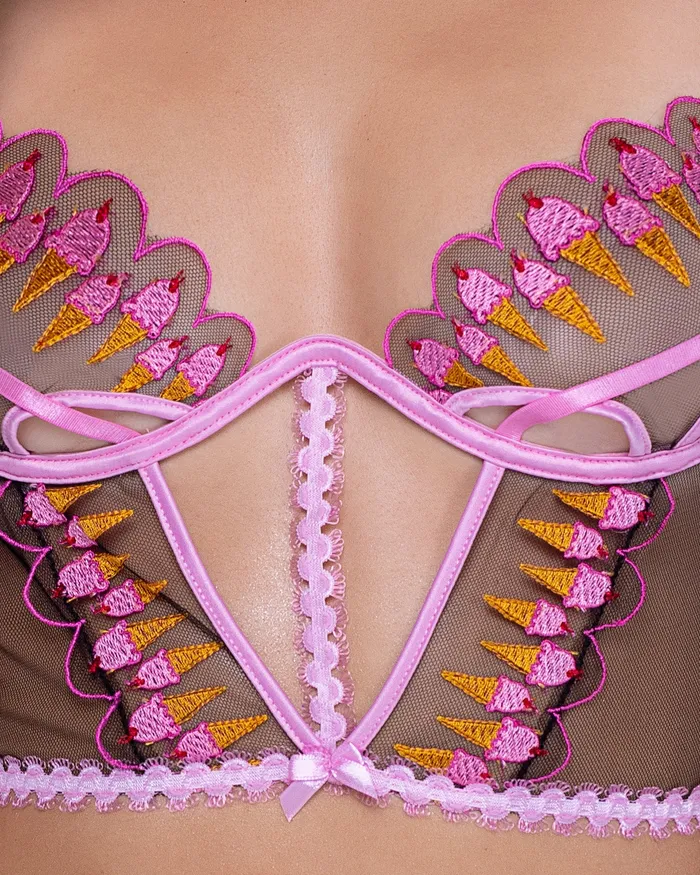 Couples Roma Confidential LI598 Strawberry Sherbet 2Piece Bustier Short Set