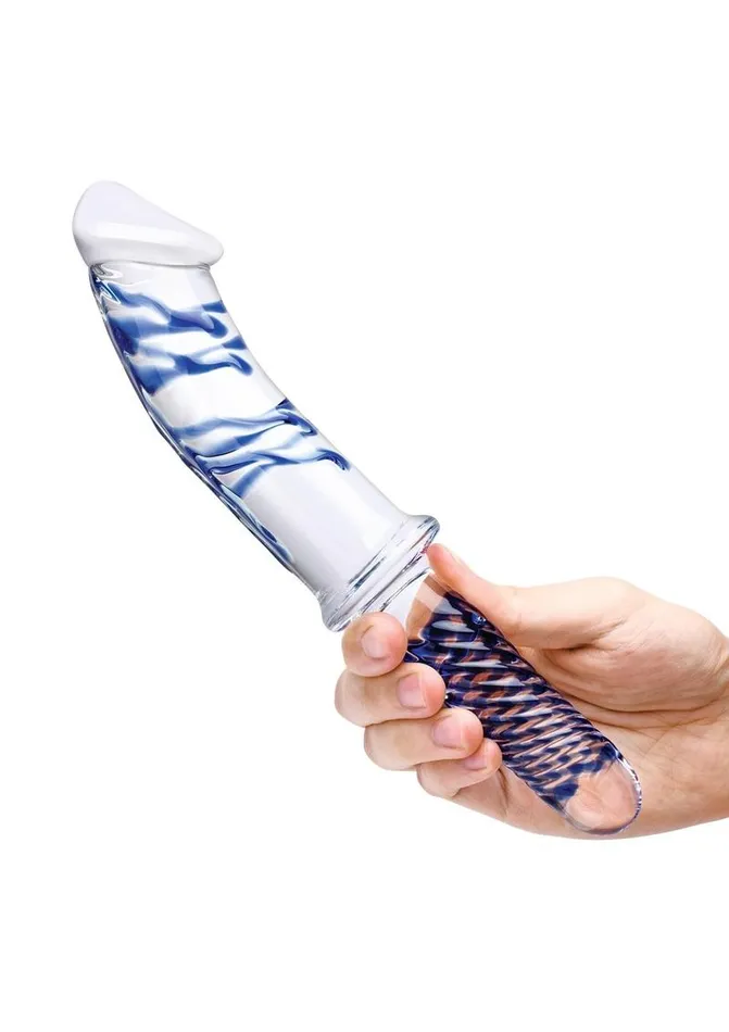 Dildos Glas Glas Realistic Double Ended Glass Dildo with Handle