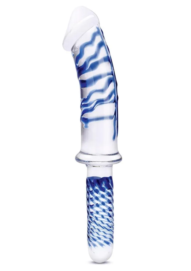 Dildos Glas Glas Realistic Double Ended Glass Dildo with Handle