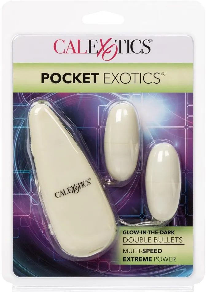 Dildos Pocket Exotics Pocket Exotics Glow In The Dark Double Bullets Glow