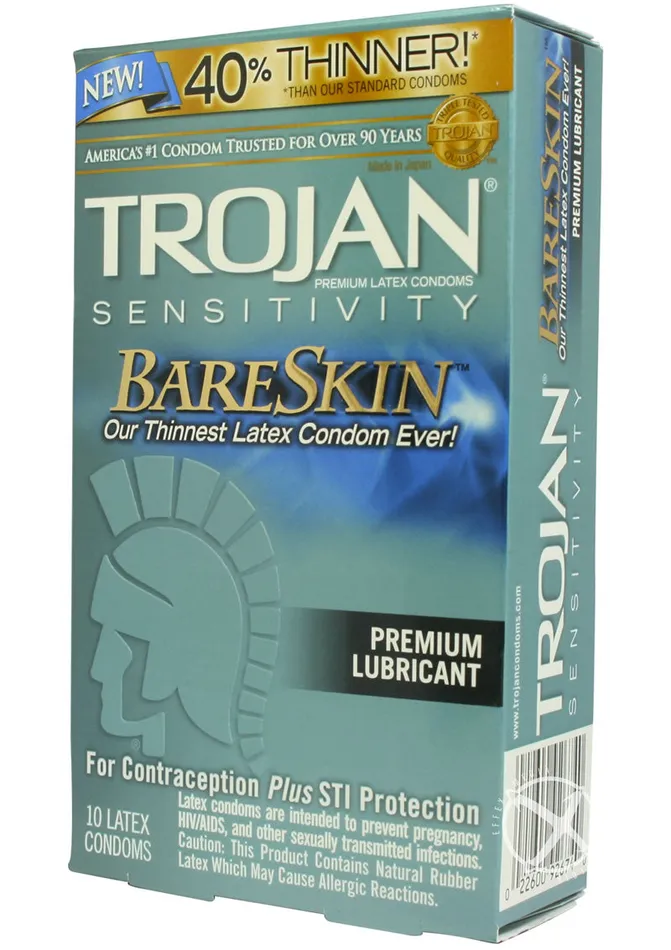 Dildos Trojan Trojan Condom Sensitivity Bare Skin Lubricated