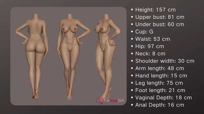Funwest Doll Male Sex Toys 157cm5ft2 GCup Silicone Sex Doll 0026