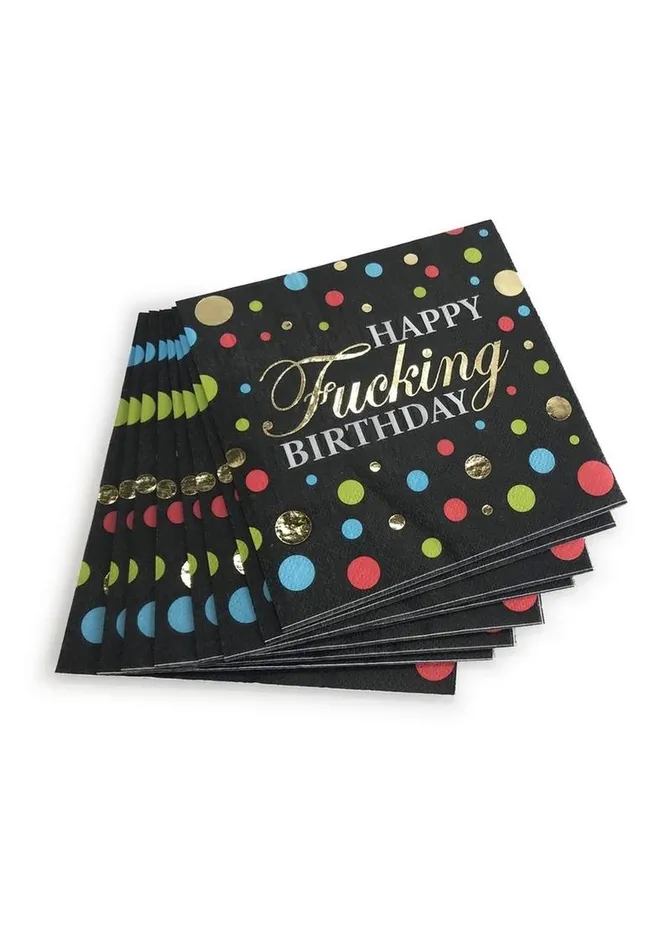 Happy Fn Birthday Napkins Candyprints Party Vibrators