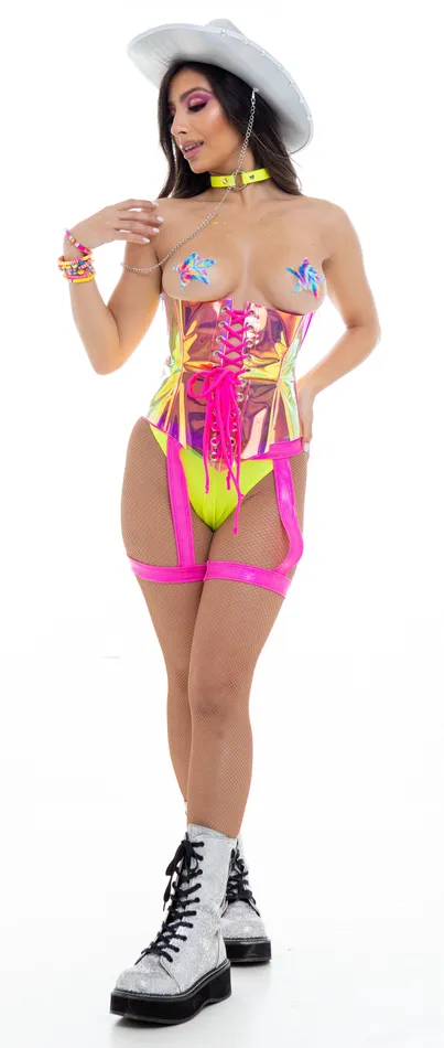 Holographic Waist Cincher Roma Costume Vibrators