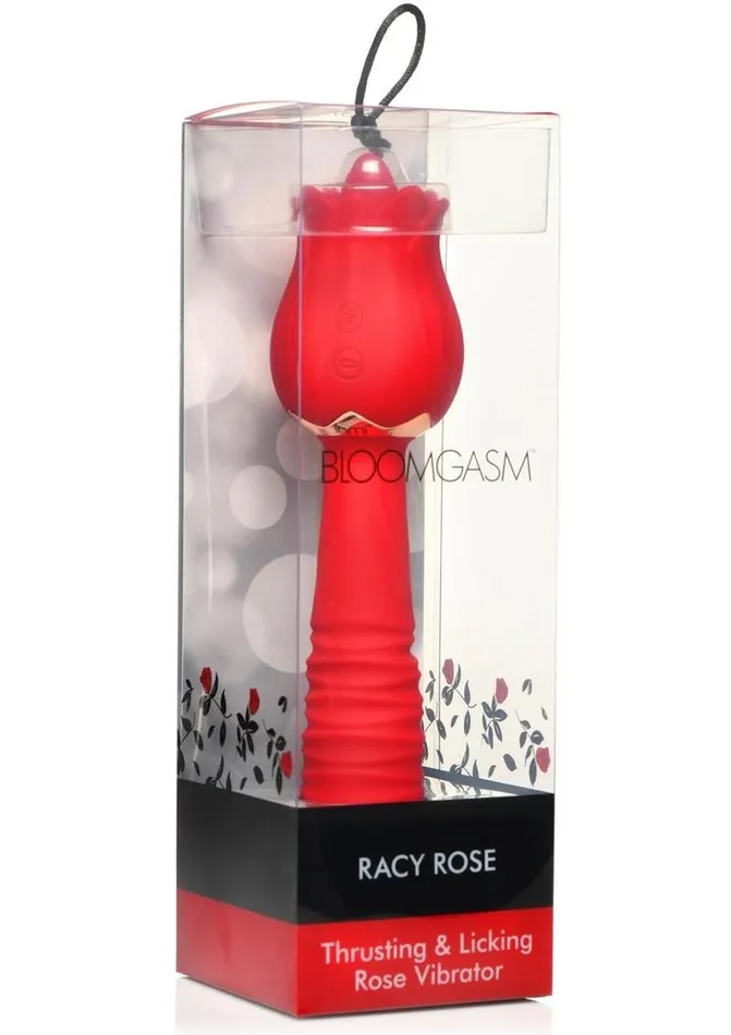 Inmi Bloomgasm Racy Rose Thrusting and Licking Rose Rechargeable Silicone Vibrator Bloomgasm Vibrators