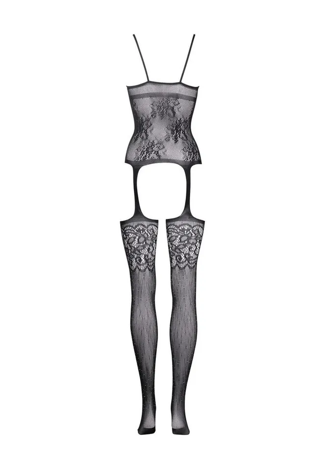 Le Desir Bodystockings Playsuits Le Desir Suspender Rhinestone Bodystocking
