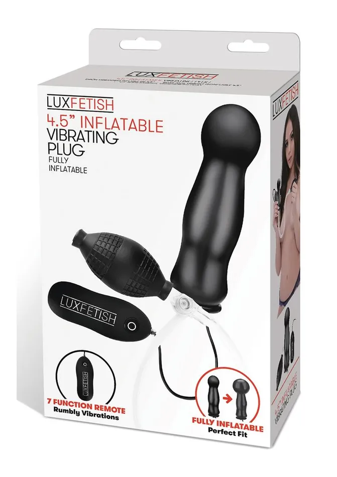 Lux Fetish Lux Fetish Inflatable Vibrating Butt Plug with Remote Control Male Sex Toys