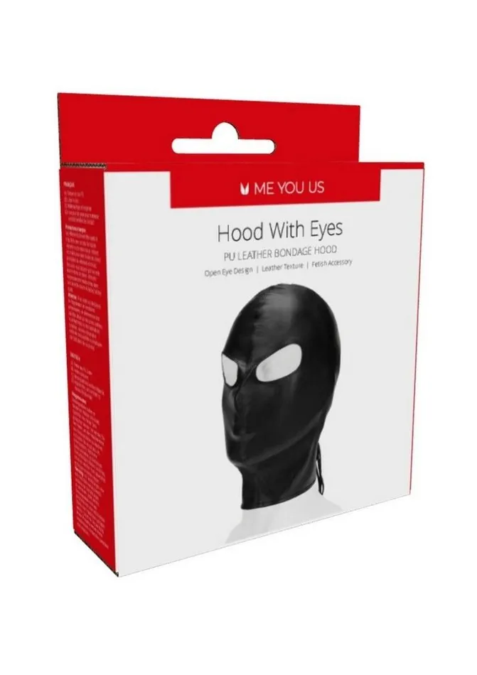 ME YOU US Hood with Eyes Pu Leather Bondage Hood Me You Us Restraints