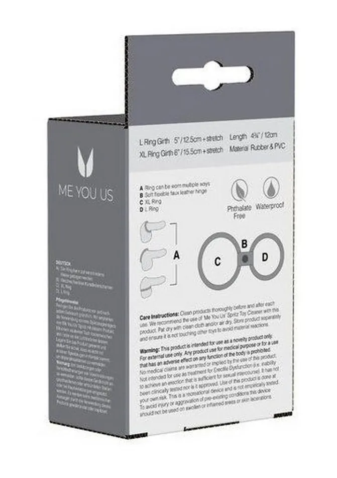 Me You Us Male Sex Toys ME YOU US Dual Ring Silicone Cock Ring