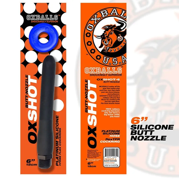 Oxballs Oxshot Butt Nozzle Shower Hose with Cockring Oxballs Male Sex Toys