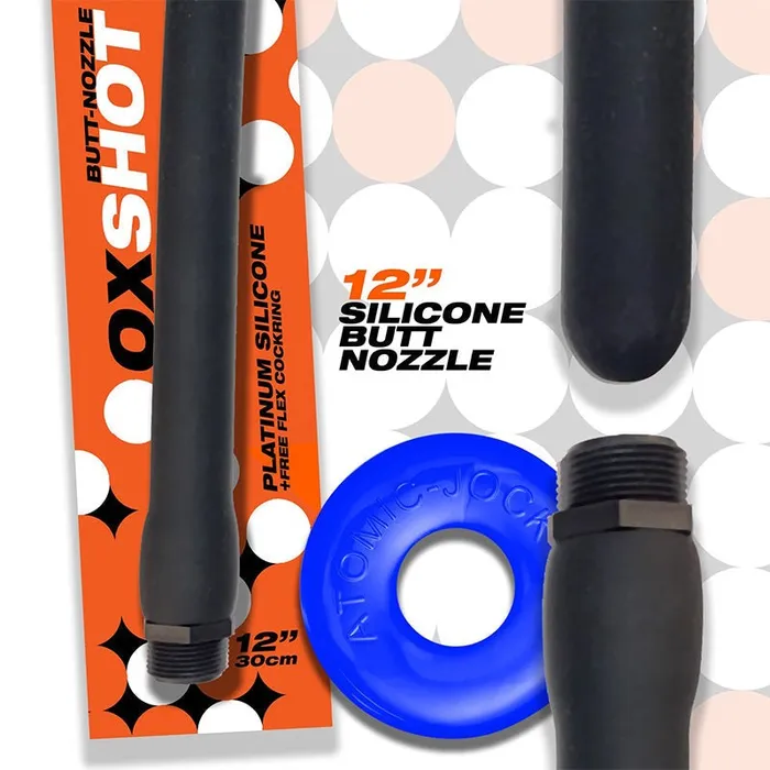 Oxballs Oxshot Butt Nozzle Shower Hose with Cockring Oxballs Male Sex Toys Oxballs Oxshot Butt Nozzle Shower Hose with Cockring Oxballs Male Sex Toys