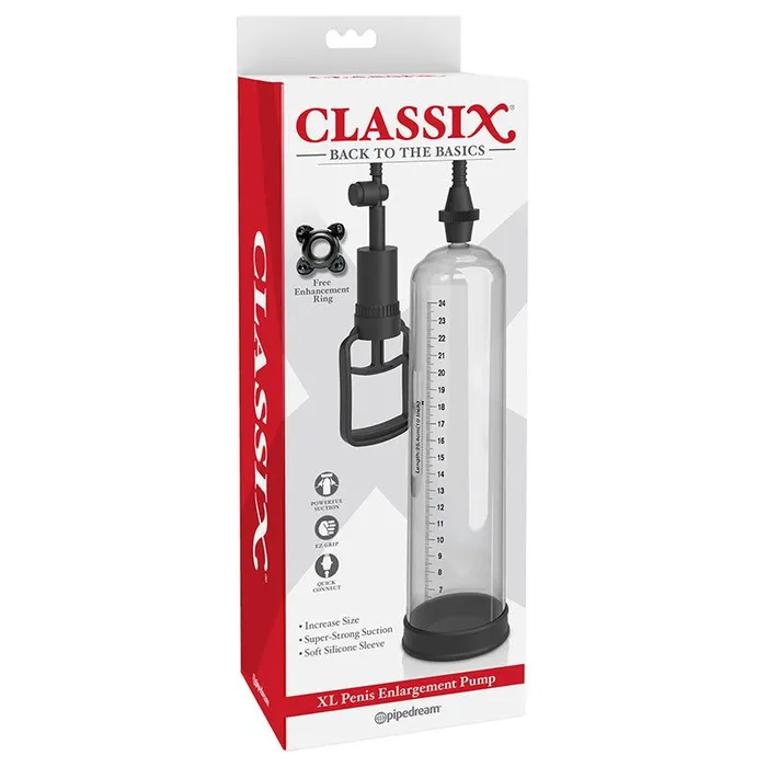 Pipedream Classix XL Penis Enlargement Pump ClearBlack Pipedream Male Sex Toys Pipedream Classix XL Penis Enlargement Pump ClearBlack Pipedream Male Sex Toys