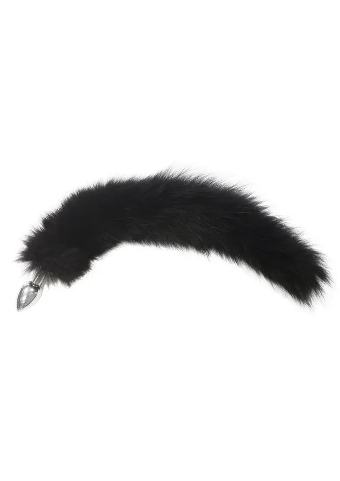 Rouge Anal Rouge Stainless Steel Butt Plug Tail with Real Fur